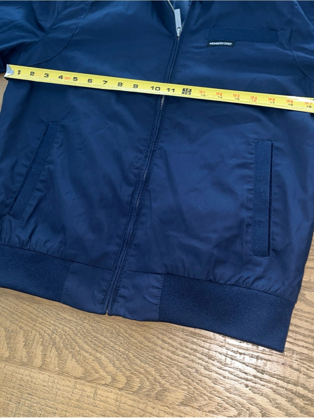 Members Only Jacket Mens Medium Navy Blue Bomber Full Zip W/ Pockets - Picture 7 of 10